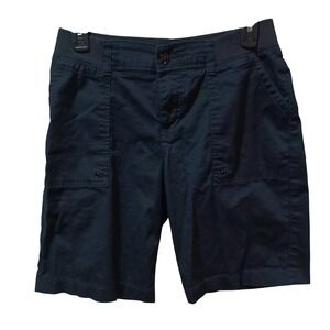 Lee Relaxed Fit Black Cargo Shorts Womens 4 Petite Mid‎ Rise Comfort Waistband